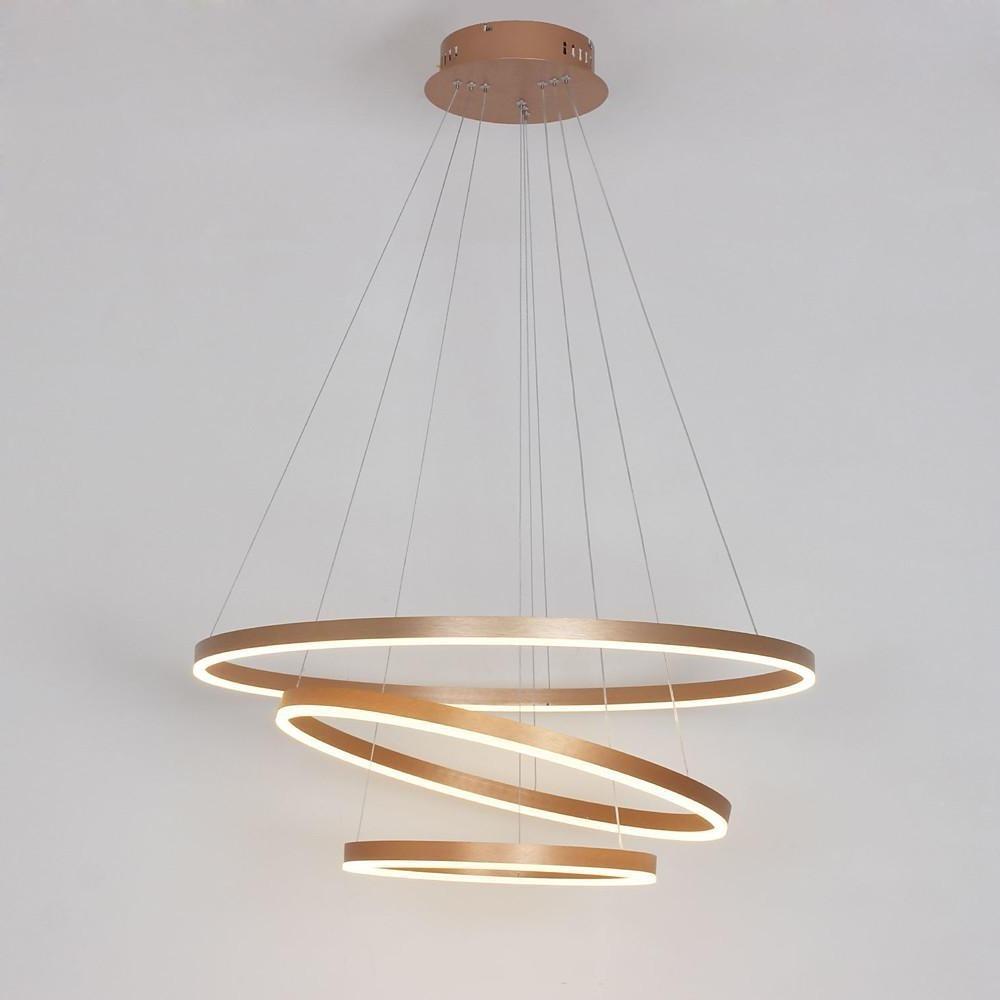 31'' LED 1-Light Dimmable Adjustable Chandelier Chic & Modern Metal Acrylic Geometrical Circle Design-dazuma