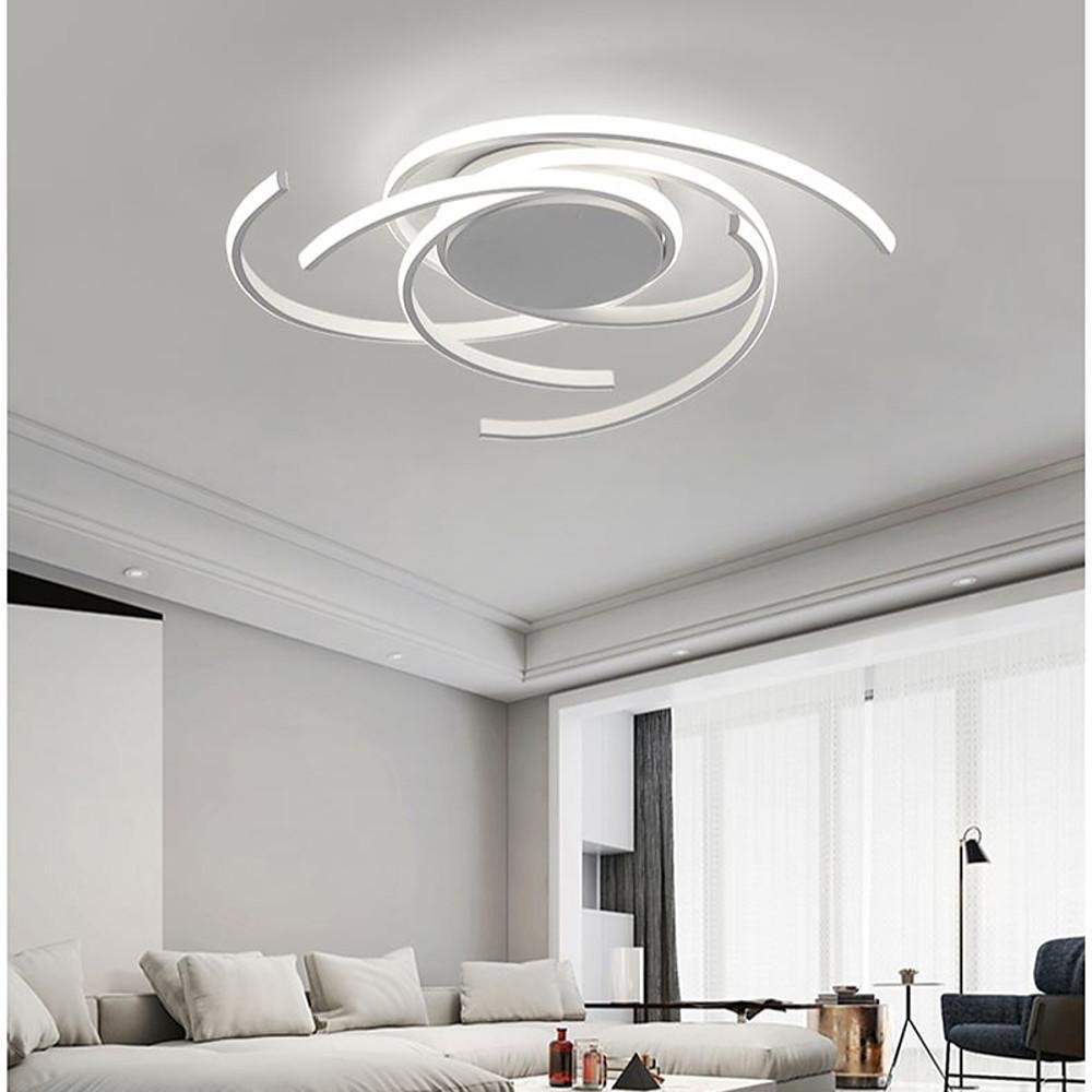 22'' LED 1-Light Flush Mount Lights LED Artistic Aluminum Silica gel Geometrical Dimmable Ceiling Lights-dazuma