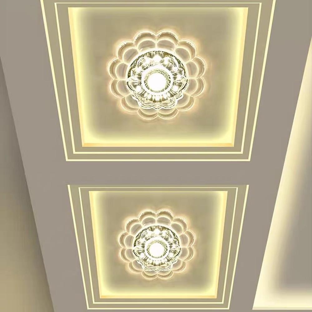8'' LED 1-Light Lantern Desgin Flush Mount Lights Modern Metal Crystal Lantern Design-dazuma