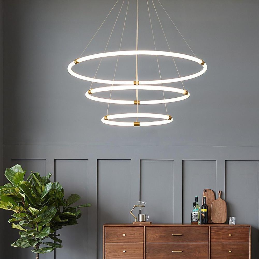 Surround Circle LED Chandelier: 2/3 - Light, 4000K, Acrylic