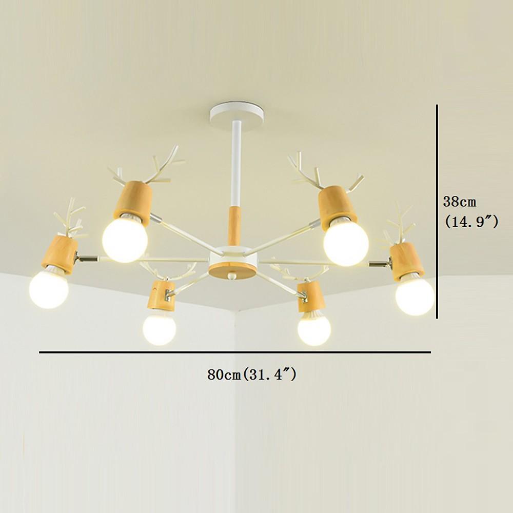 6 - light Antlers - shaped LED Nordic Chandeliers Ceiling Lights Hanging Lamp