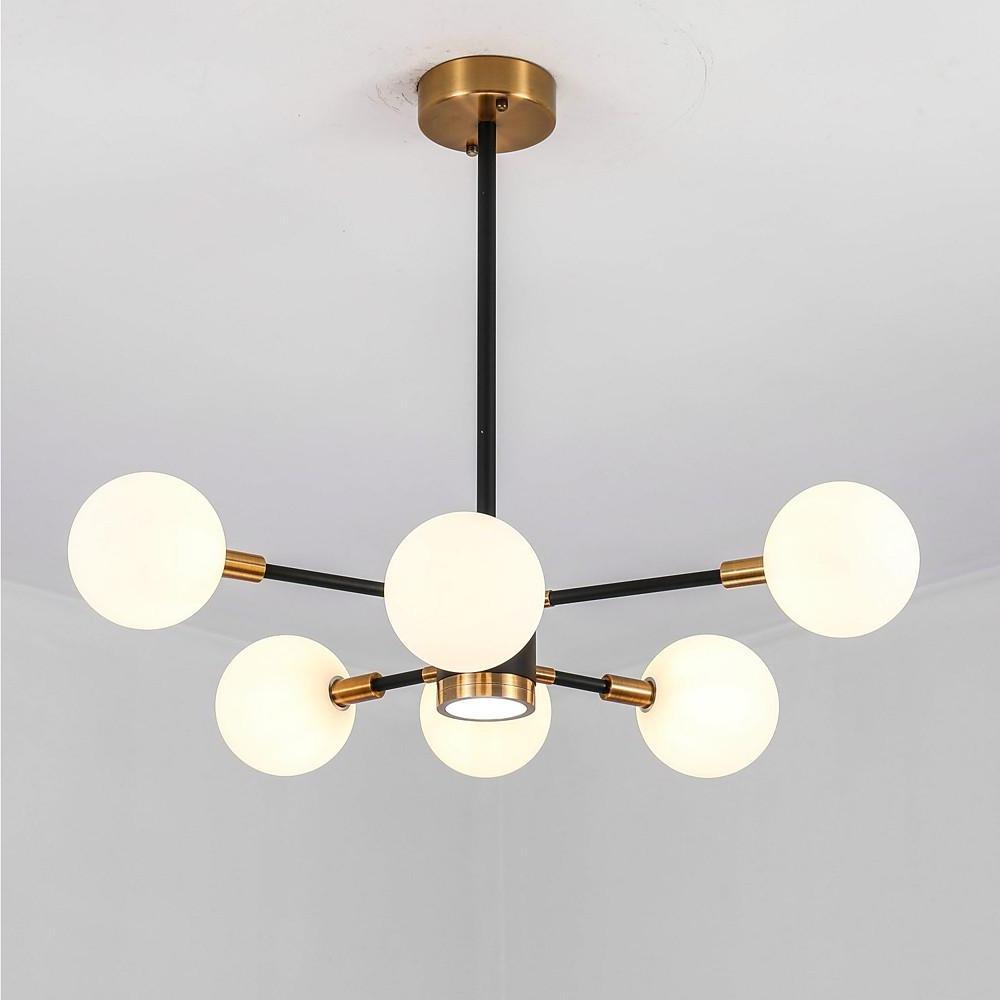 6 - light LED Glass Metal Modern Chandeliers Kitchen Island Lighting
