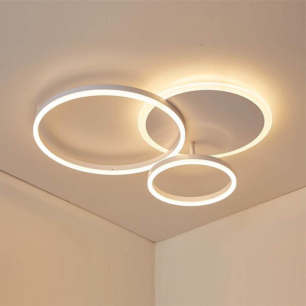 3 - Layers LED Modern Circle Flush Mount Light - 3 - Color Dimmable, 26"x20"