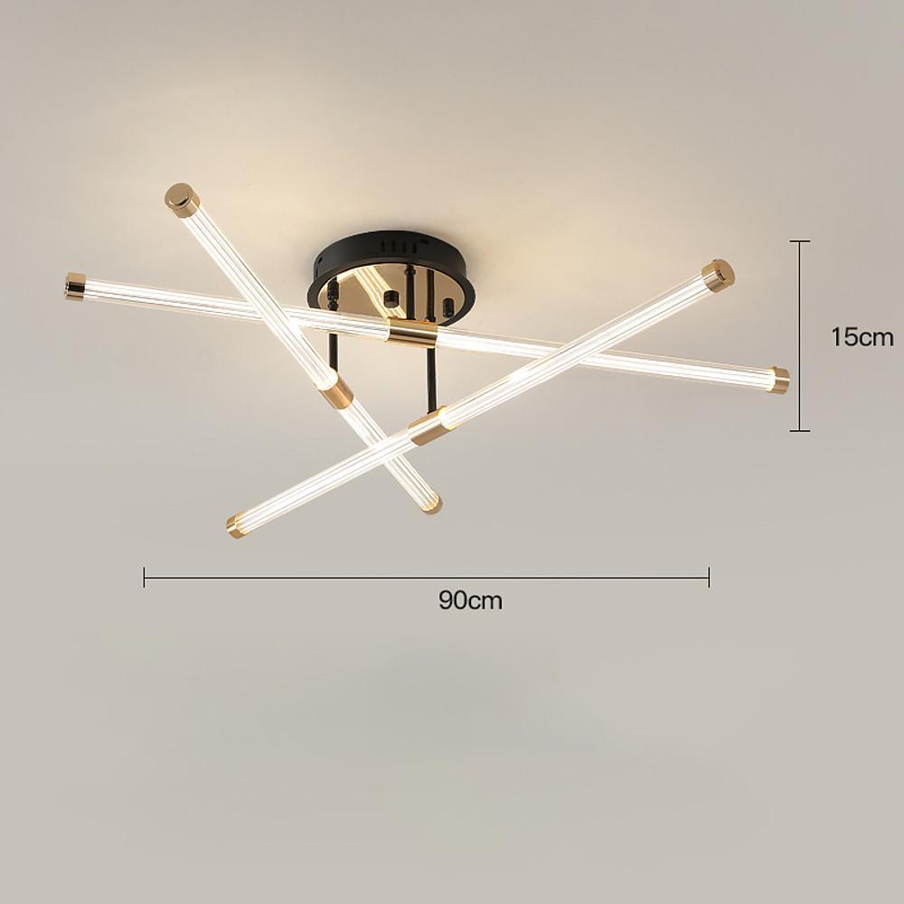 35'' LED 8-Light 6-Light 12 Bulbs Geometric Shapes Flush Mount Lights Nordic Style LED Acrylic Metal Flush Mounts Semi Flush Mounts-dazuma