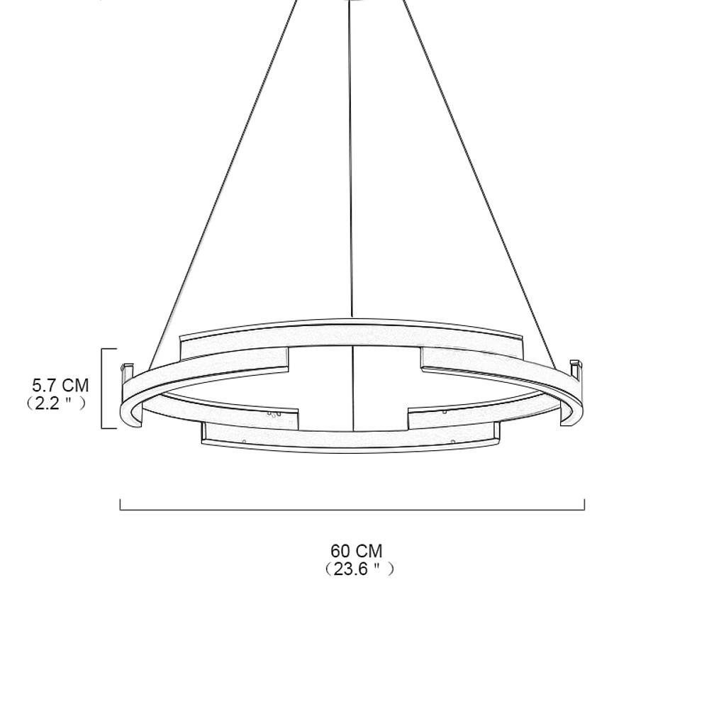 24'' LED 6-Light Chandelier Modern LED Metal Geometrical Circle Circle Design-dazuma