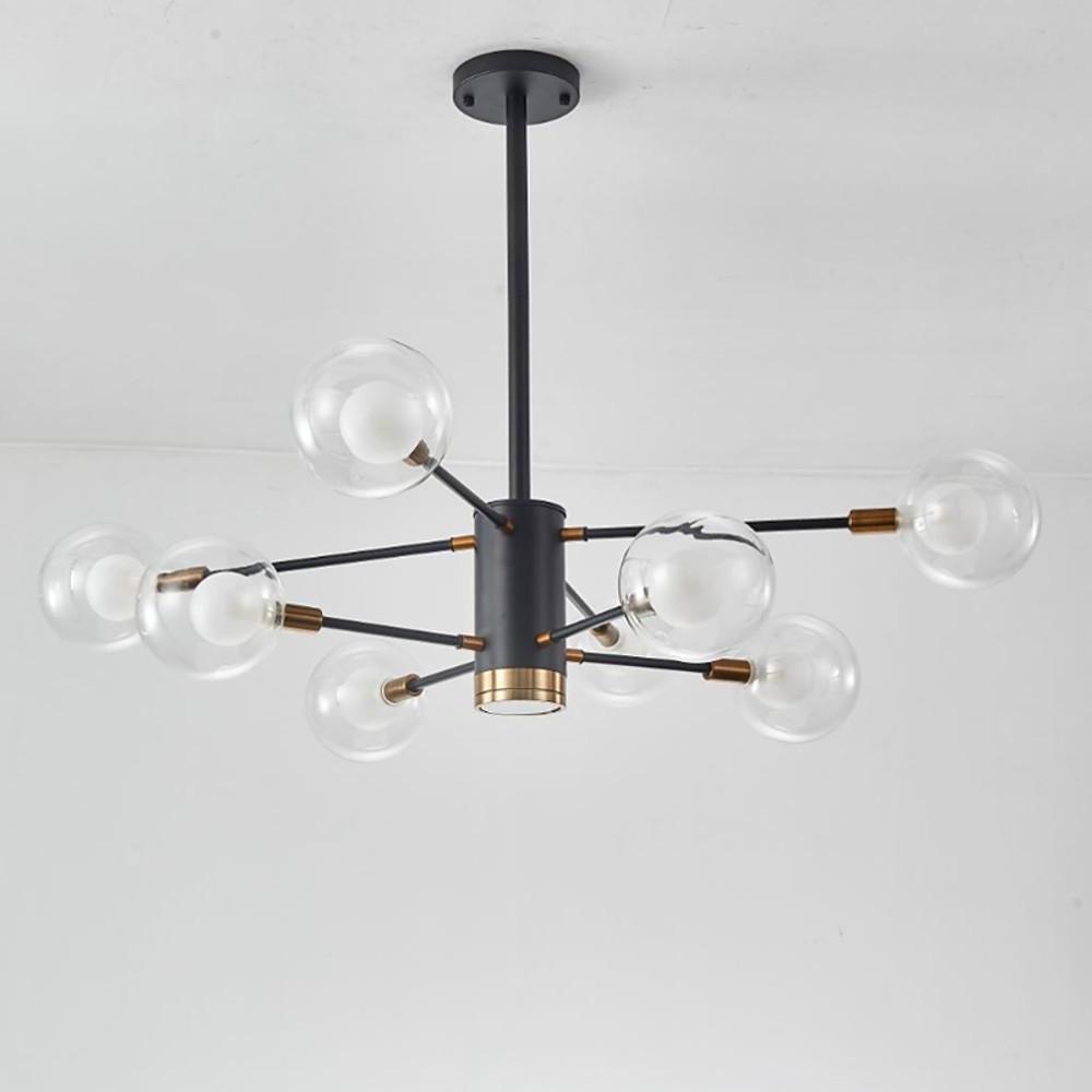 8 - light Glass LED Modern Sputnik Chandelier Hanging Lamp Island Lights