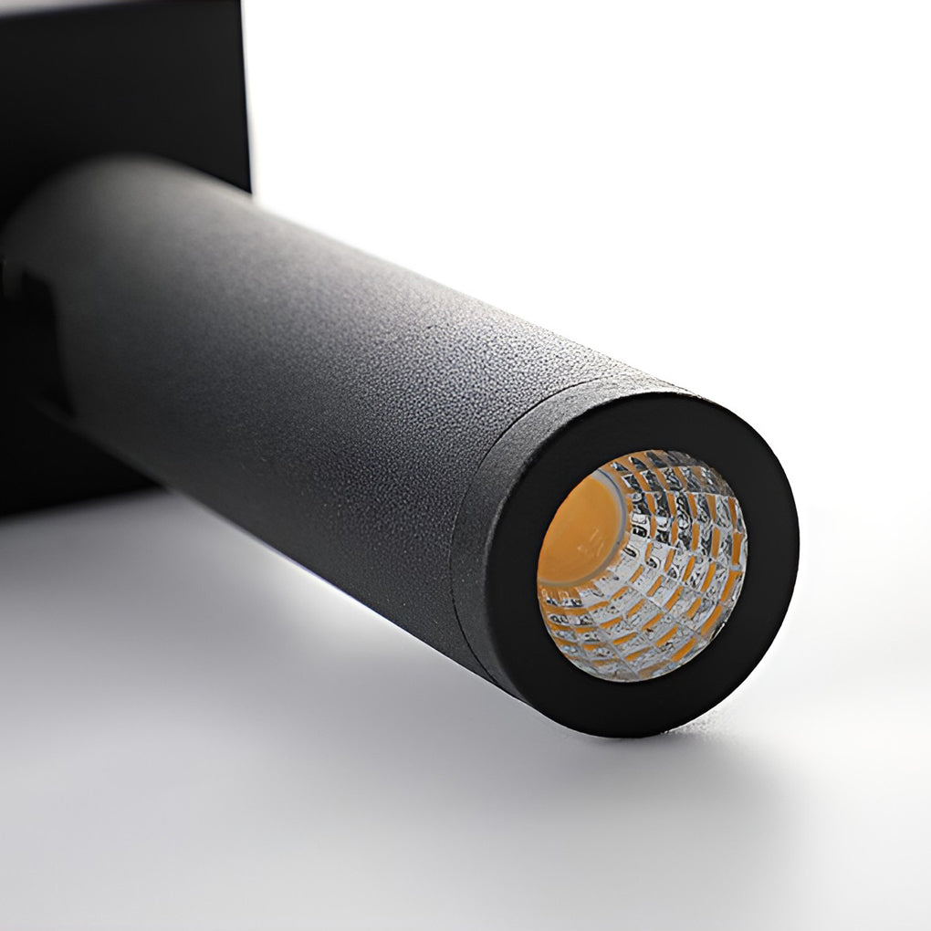 Wall lamp with USB charger with side view showing depth and light diffusion.