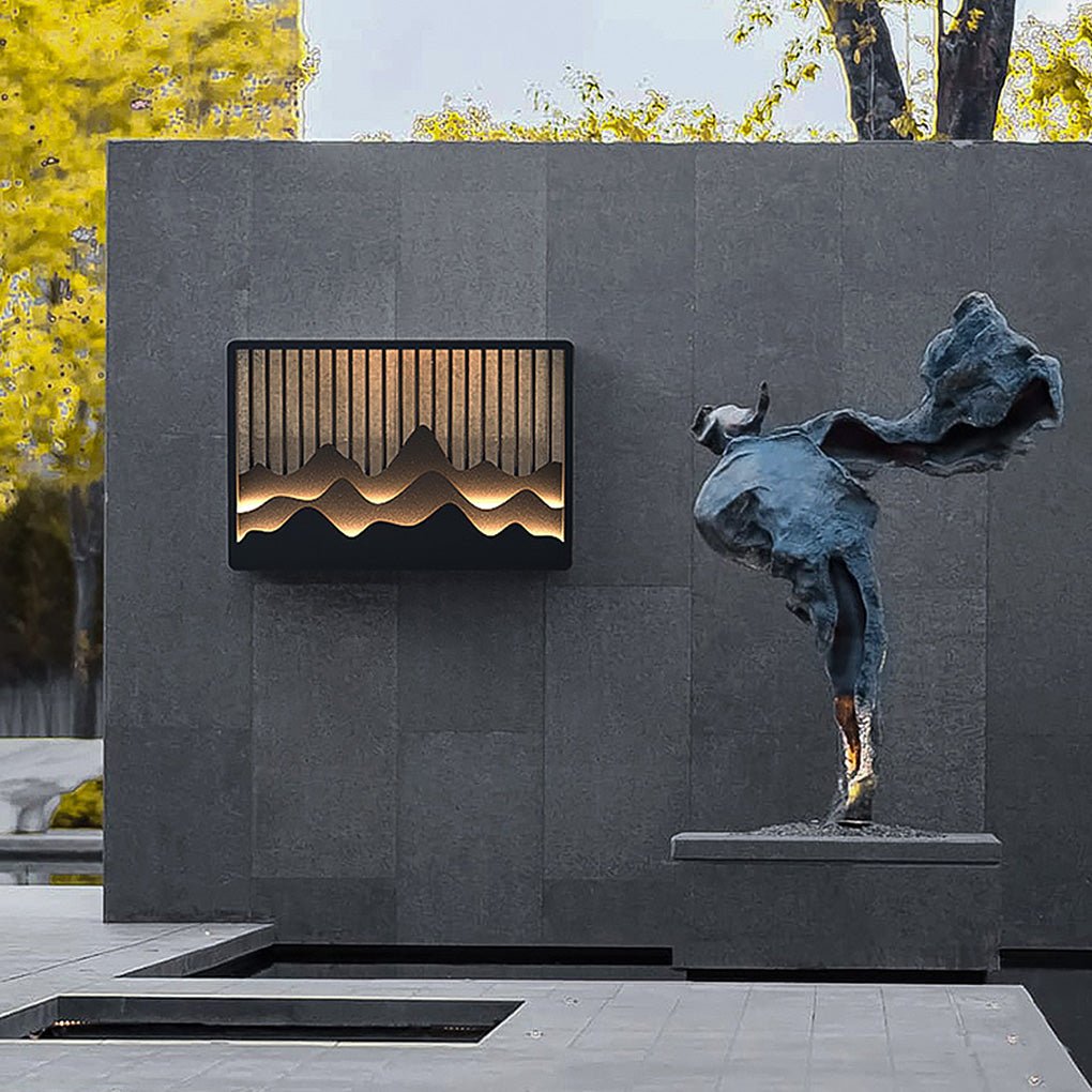 Wall mountain light with a close-up of the mountain silhouette and light effect.