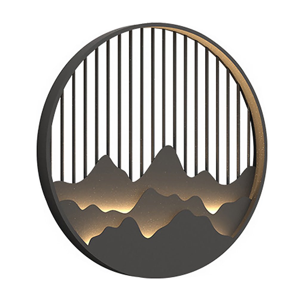Wall mountain light with a close-up of the mountain and vertical bars.