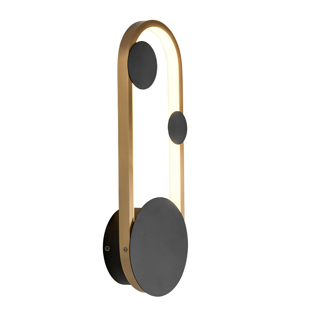 Wall mounted nightstand lights front-facing product image emphasizing circular LED ring and minimalist geometric design.