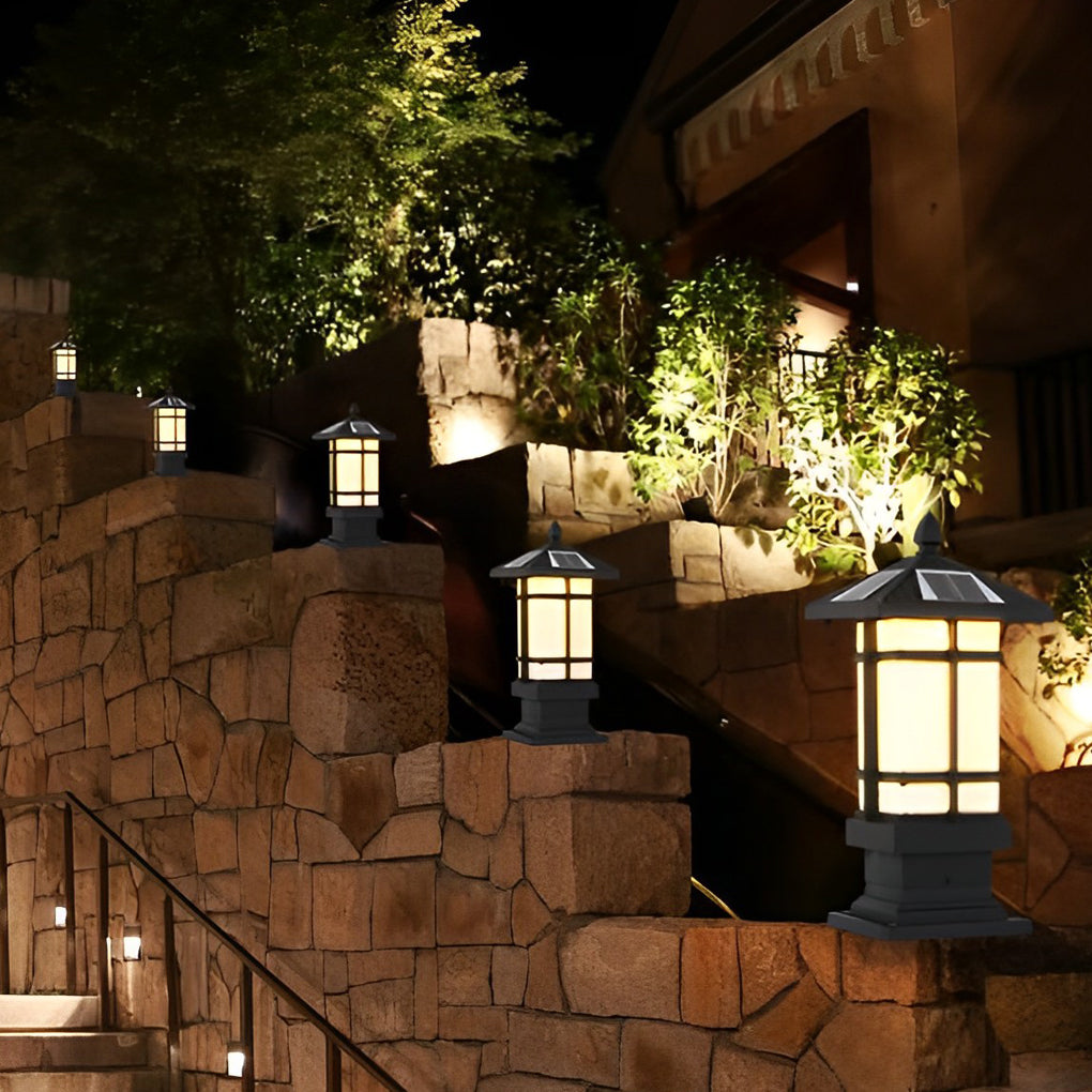 Wall pillar lights outdoor enhancing a modern garden with sleek, durable design.
