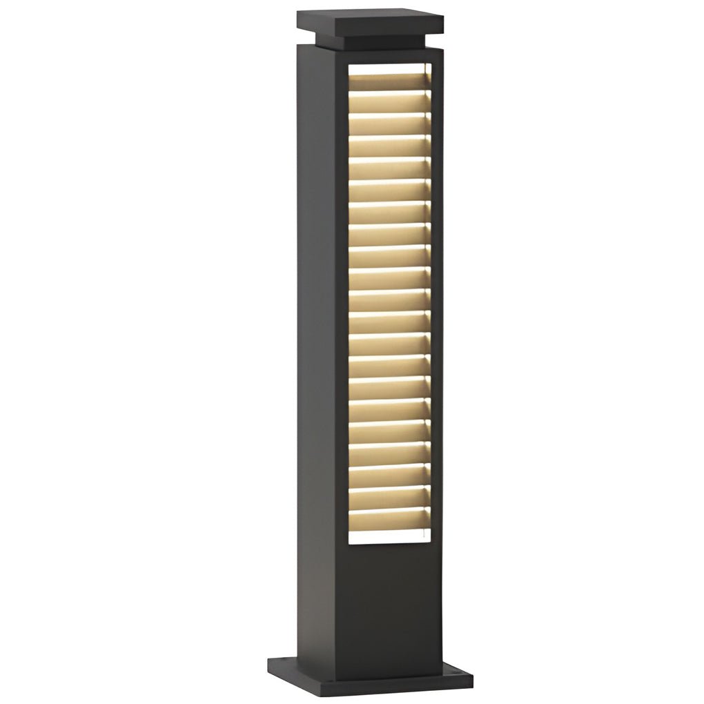 Sleek Stainless Steel LED Louvered Pathway Bollard Lights Modern Waterproof Design