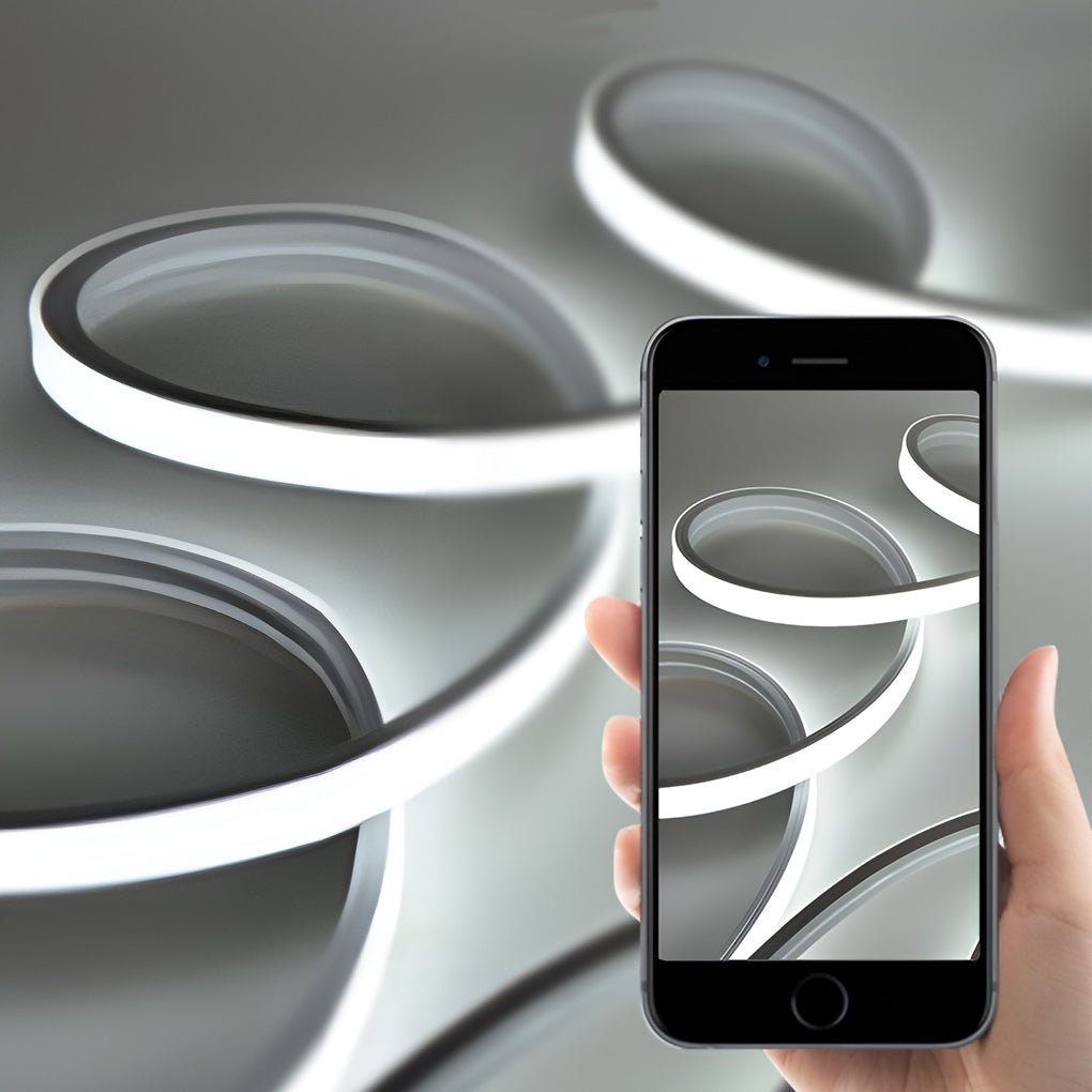 Waterproof LED strip lights controlled via mobile app for lighting adjustment