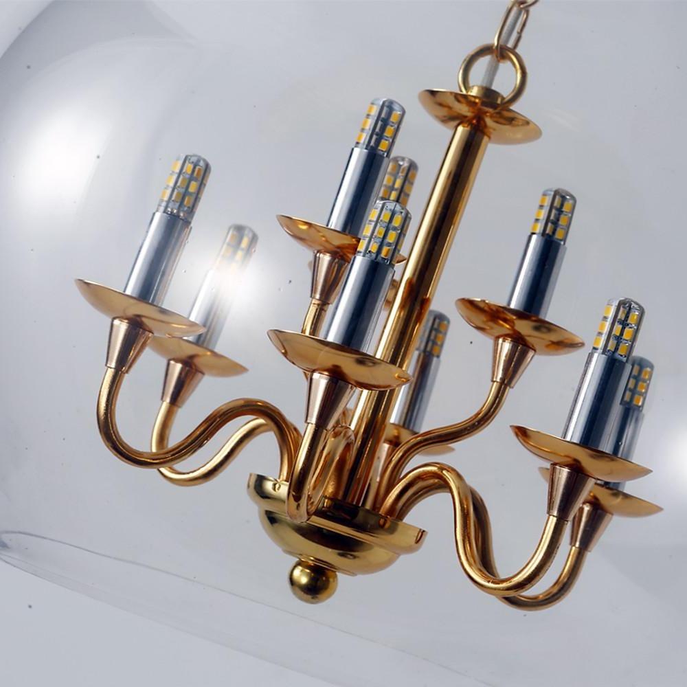 13'' LED 9-Light Adjustable Pendant Light Chandelier Nature Inspired Chic & Modern Metal Glass Island Lights