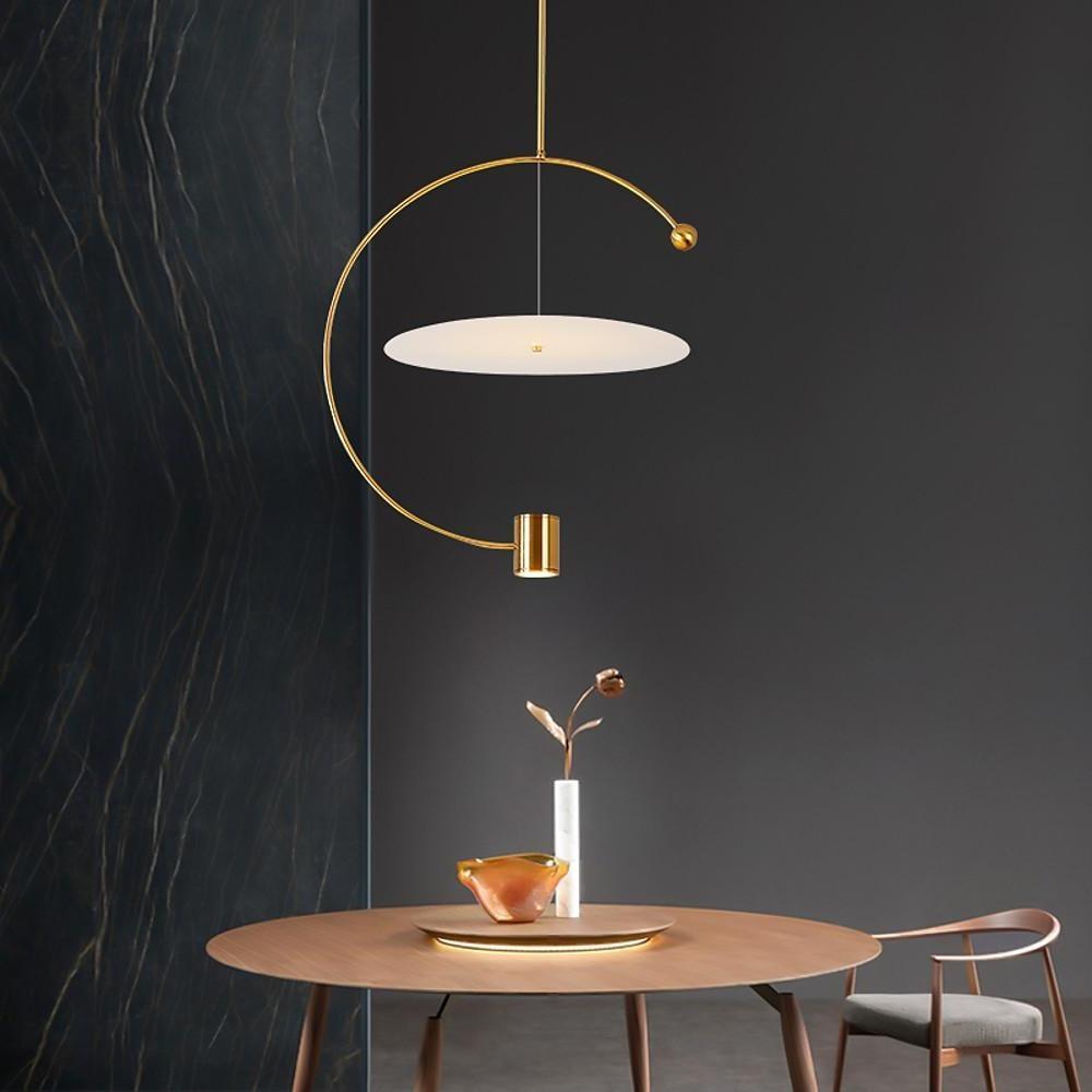 18'' LED 2-Light Single Design Pendant Light Nordic Style Modern Metal Plastic PVC Industrial Mini Geometrical Sputnik Circle Island Lights-dazuma