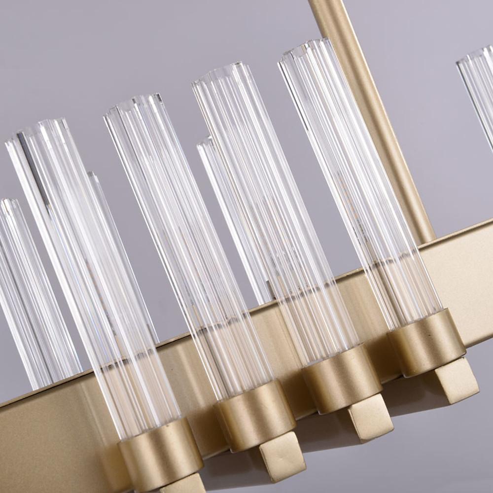 39'' LED 12 Bulbs Chandelier Modern Metal Glass Acrylic Island Lights