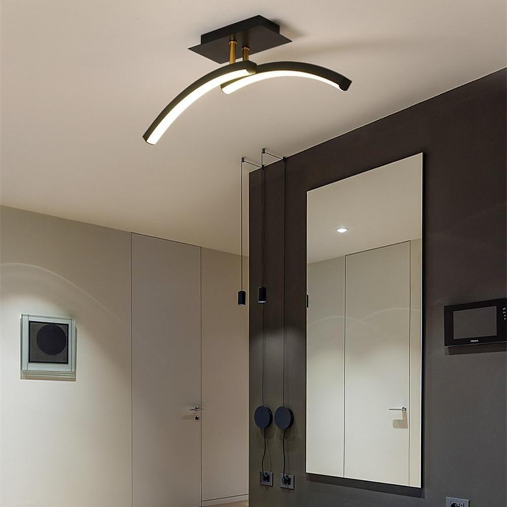 15'' LED 2-Light Geometric Shapes Dimmable Flush Mount Lights Modern LED Aluminum Metal Acrylic Ceiling Lights-dazuma