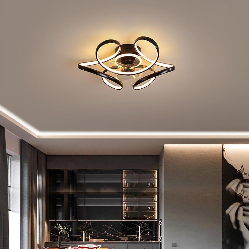 22'' LED 2-Light Cluster Design Ceiling Fan Nordic Style LED Metal Aluminum Silica gel-dazuma