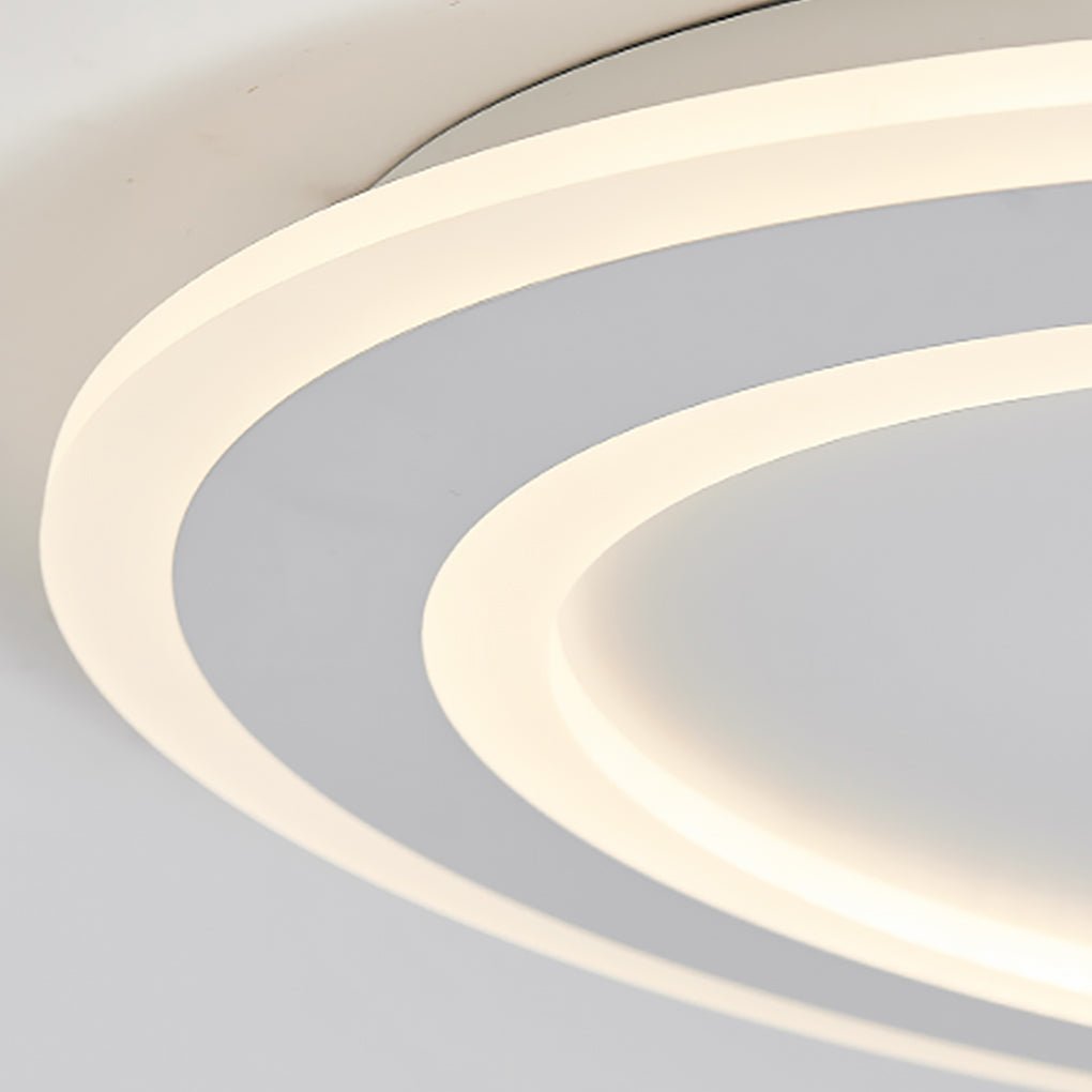 White Arc Flush Mount Light with Spotlight for Study Bedroom - Dazuma