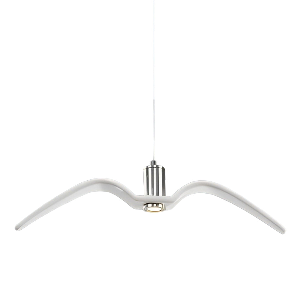White wing pendant light isolated on a white background.