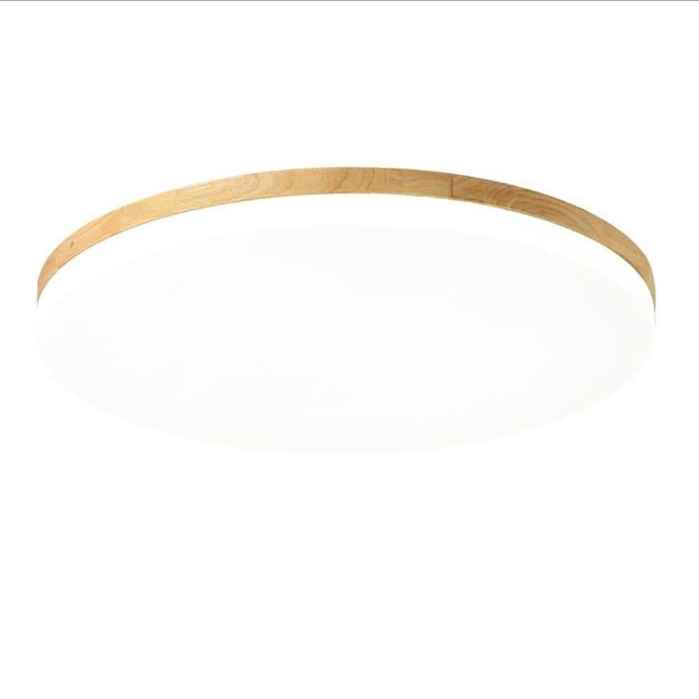 Circular Minimalist Flush Mount Dining Room Light Wood Acrylic LED Ceiling Lights