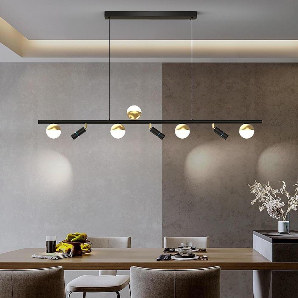 6/8 - Light Black Island Horizontal Suspension Linear Pendant Light