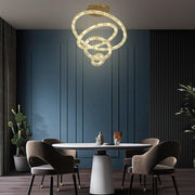3/4 - Light LED Tiered Chandelier LED Crystal Ring Hanging Pendant Light