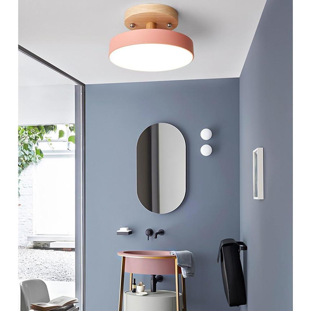 7'' LED 1-Light Single Design Flush Mount Lights Nordic Style LED Metal Wood Bamboo Ceiling Lights-dazuma