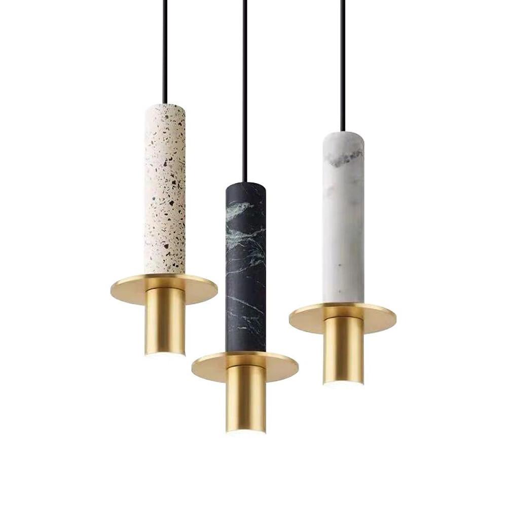 47'' LED 1-Light Single Design Pendant Light Nordic Style Modern Metal Marble Island Lights-dazuma