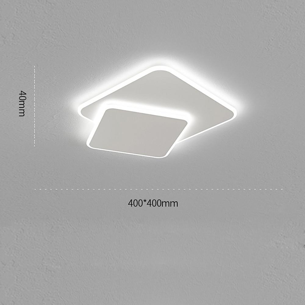 2 - Light White Square LED Flush Mount Ceiling Light for Bedroom