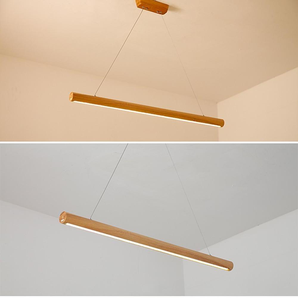 26'' LED 1-Light Single Design Pendant Light Nordic Style Modern Acrylic Wood Bamboo Plastic Island Lights-dazuma