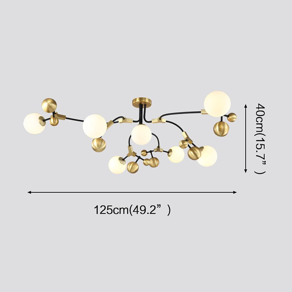 Gold Sputnik Chandelier Cle - Style Chandelier Light with 7 LED Lights