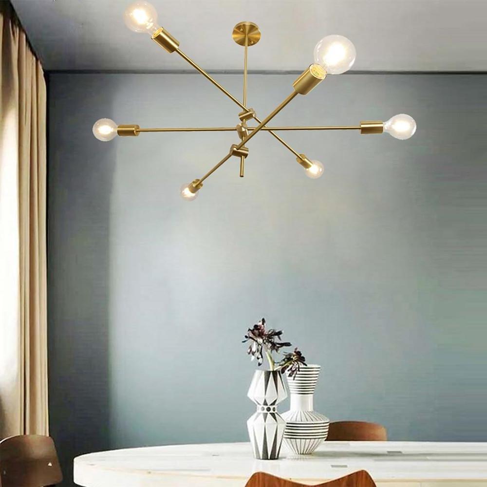 31'' LED 6-Light Adjustable Chandelier Chic & Modern Metal Novelty Sputnik Sputnik Design-dazuma