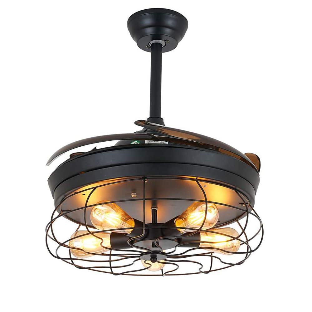 43'' LED 5-Light Lantern Desgin Ceiling Fan Vintage Artistic ABS Metal Industrial Lantern Vintage Style Ceiling Fan Lights