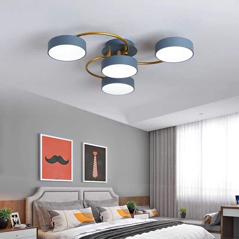 23'' LED 6-Light 4-Light Lantern Desgin Flush Mount Lights Modern Metal PVC Ceiling Lights