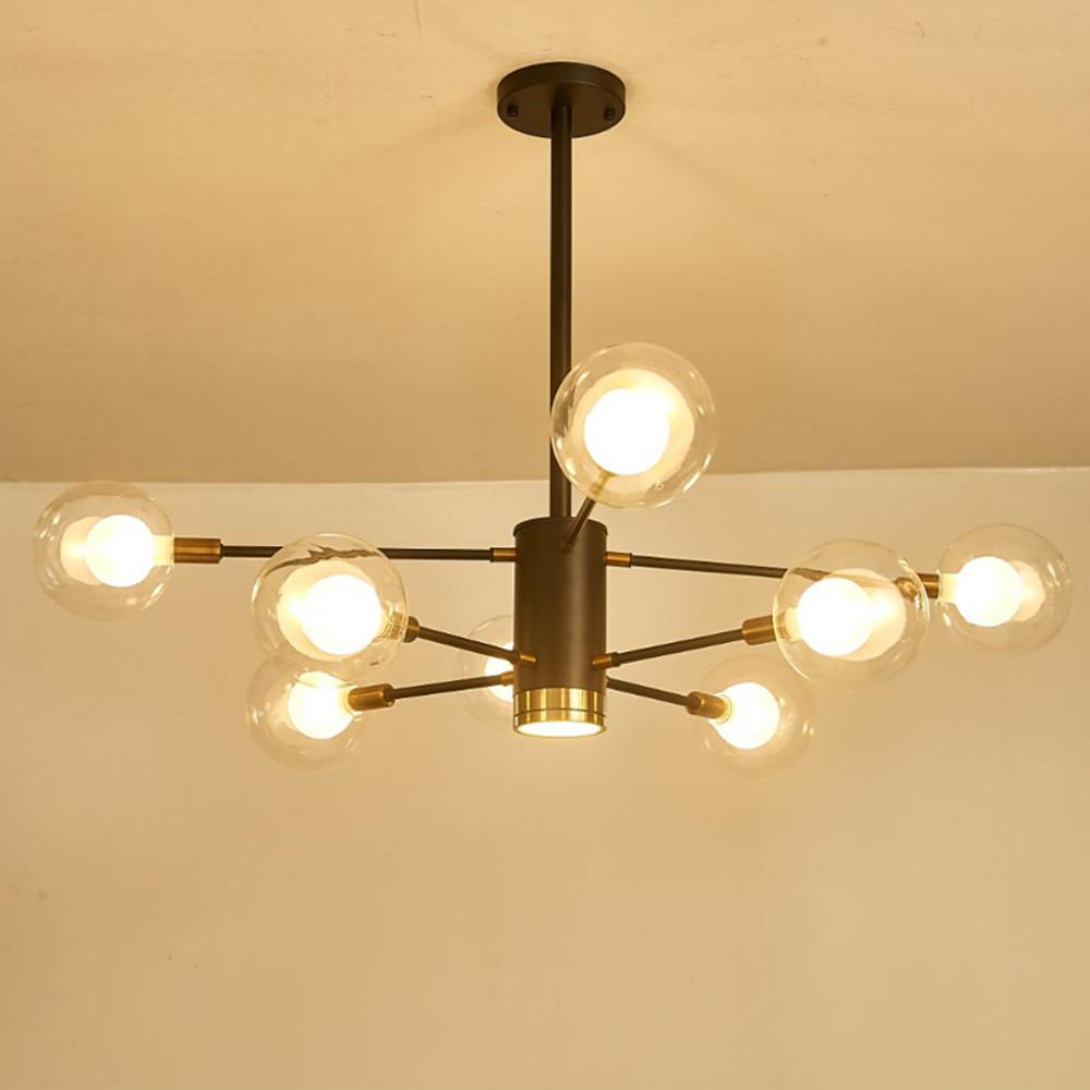 8 - light Glass LED Modern Sputnik Chandelier Hanging Lamp Island Lights