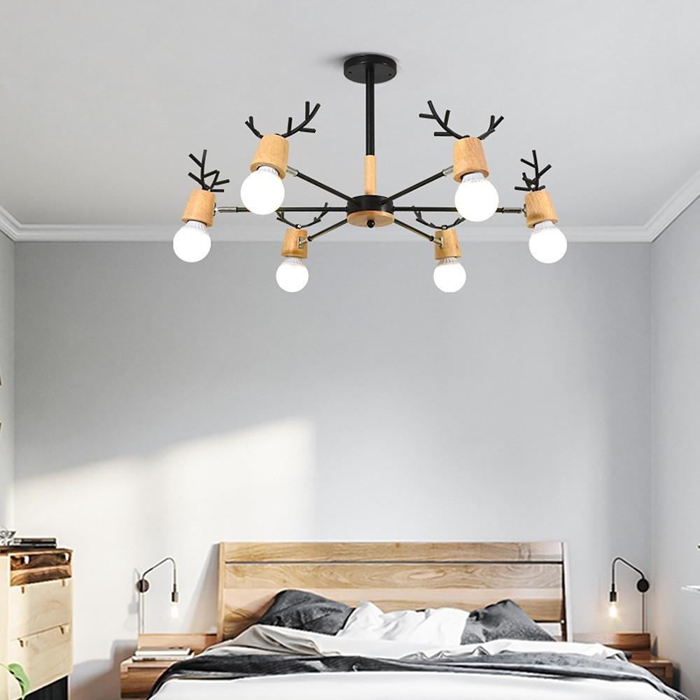 6 - light Antlers - shaped LED Nordic Chandeliers Ceiling Lights Hanging Lamp