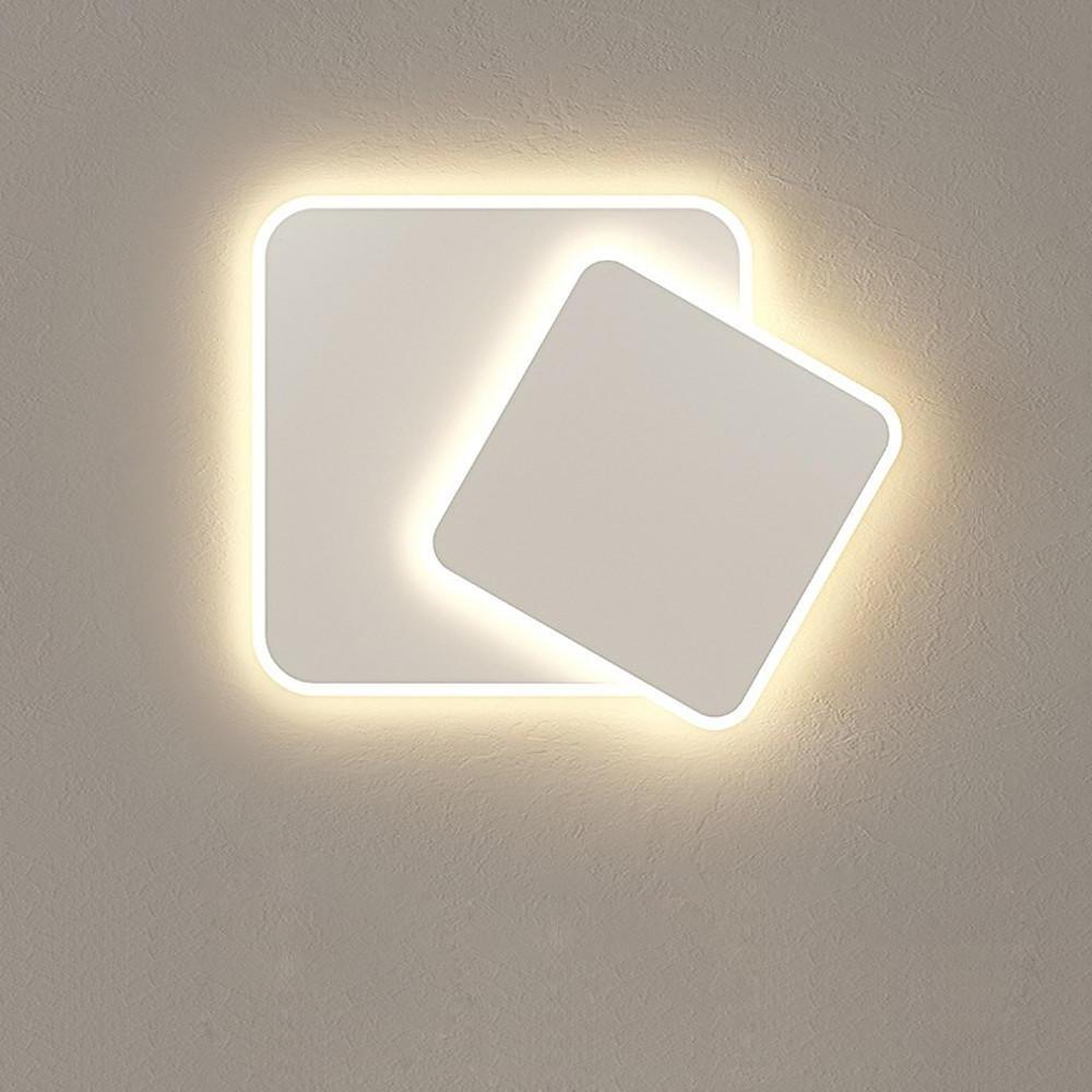 2 - Light White Square LED Flush Mount Ceiling Light for Bedroom