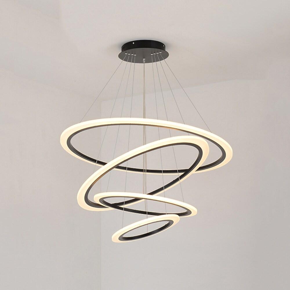 4 - ring Geometric LED Modern Chandelier Pendant Light Hanging Lamp Island Lights