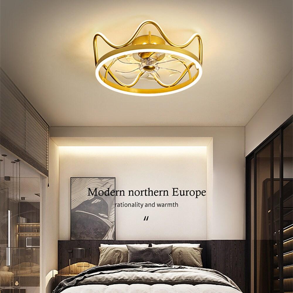 22'' LED 1-Light Geometric Shapes Ceiling Fan Modern LED Metal Acrylic Aluminum Alloy Novelty Modern Style Ceiling Fan Lights-dazuma