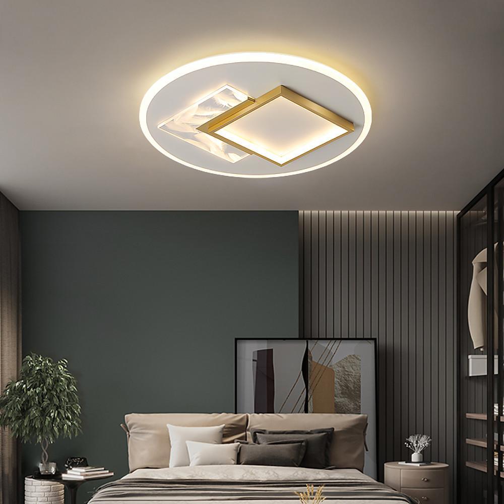 17'' LED 1-Light Single Design Flush Mount Lights Nordic Style LED Metal Feather Acrylic Dimmable Ceiling Lights-dazuma