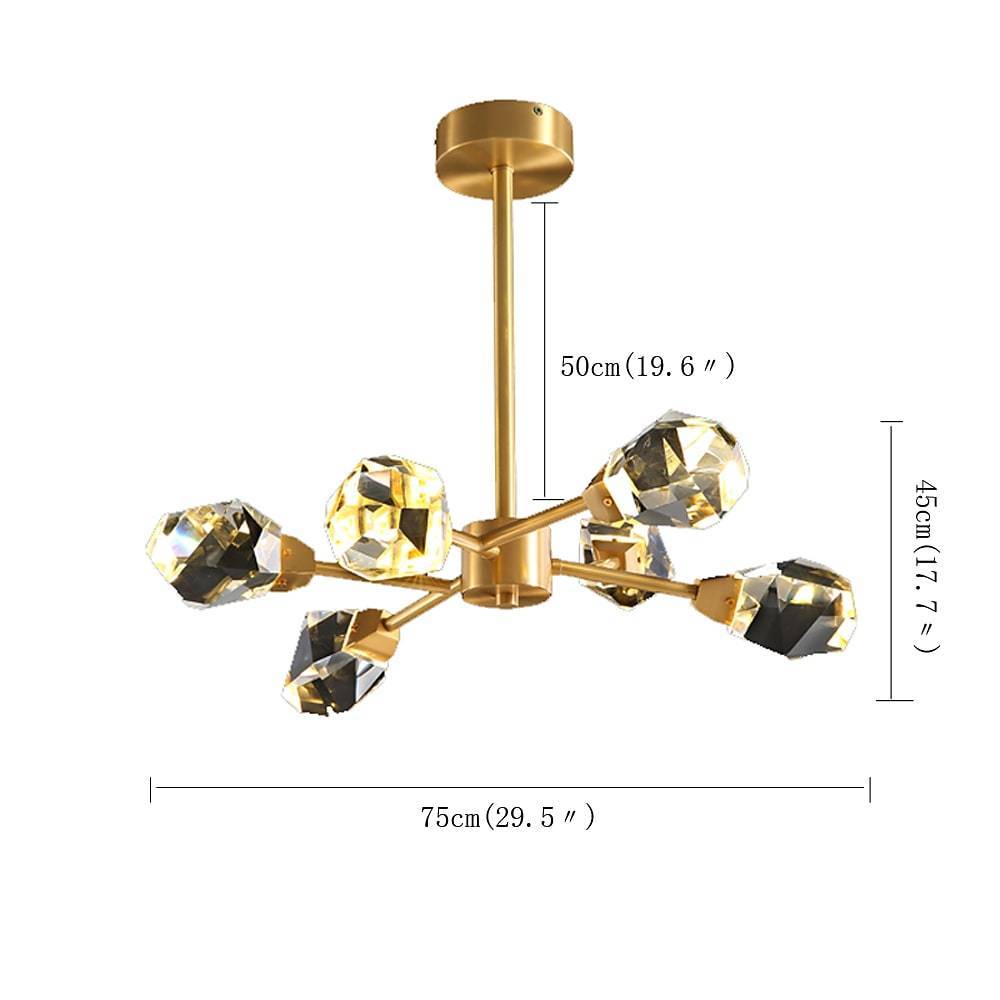 6 - light Electroplated Crystal LED Nordic Chandeliers Hanging Ceiling Lights