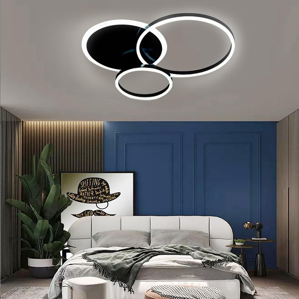 3 - Layers LED Modern Circle Flush Mount Light - 3 - Color Dimmable, 26"x20"