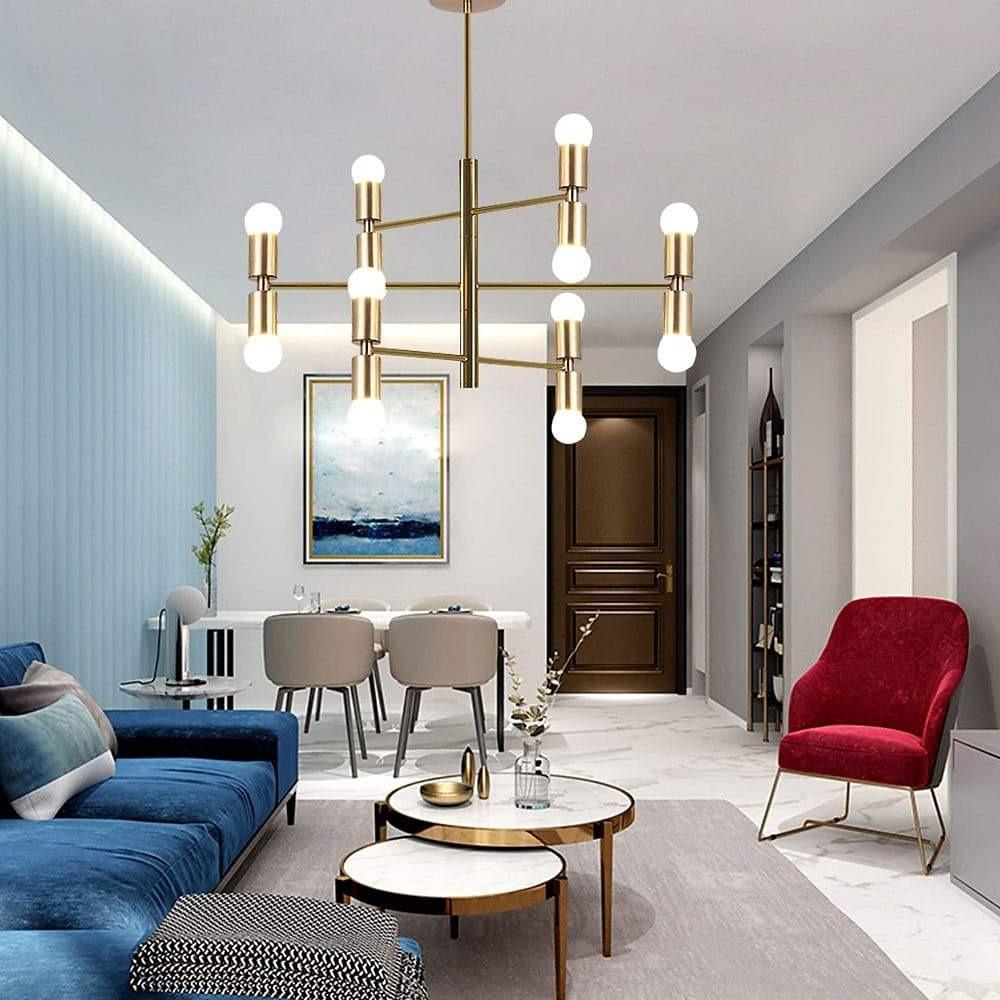 35'' LED 12 Bulbs New Design Chandelier Artistic Contemporary Metal Sputnik Sputnik Design