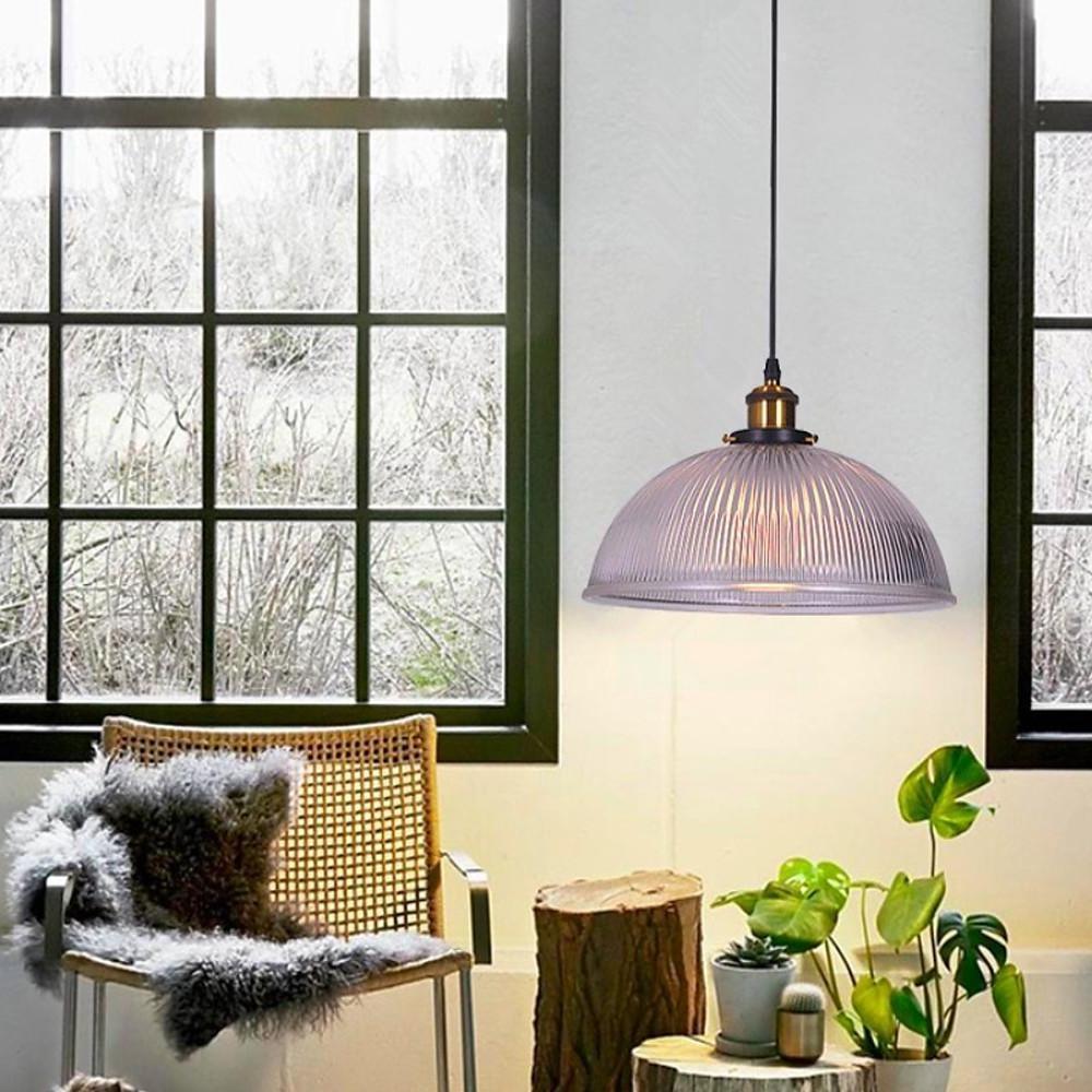 Electroplated Metal Glass Bowl - shaped LED Vintage Pendant Lighting