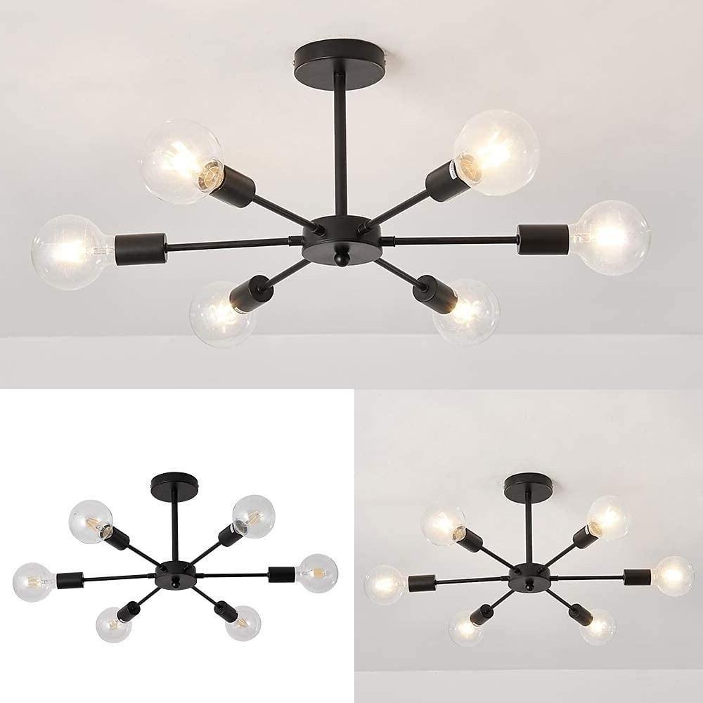 Mid - Century Sputnik Semi - Flush Mount Bedroom 193sq ft - 269sq ft Illumination Area Ceiling Light