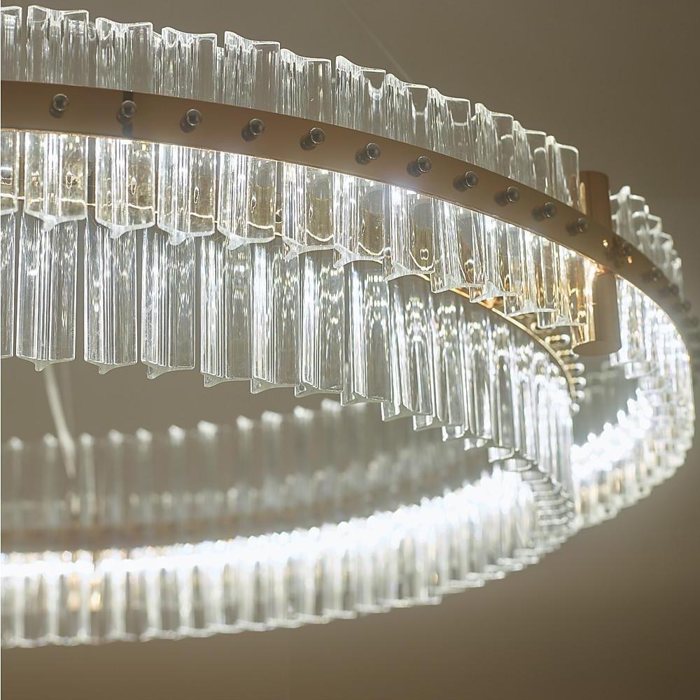 24'' LED 1-Light Adjustable New Design Creative Chandelier Modern Artistic Aluminum Crystal Novelty Circle Circle Design