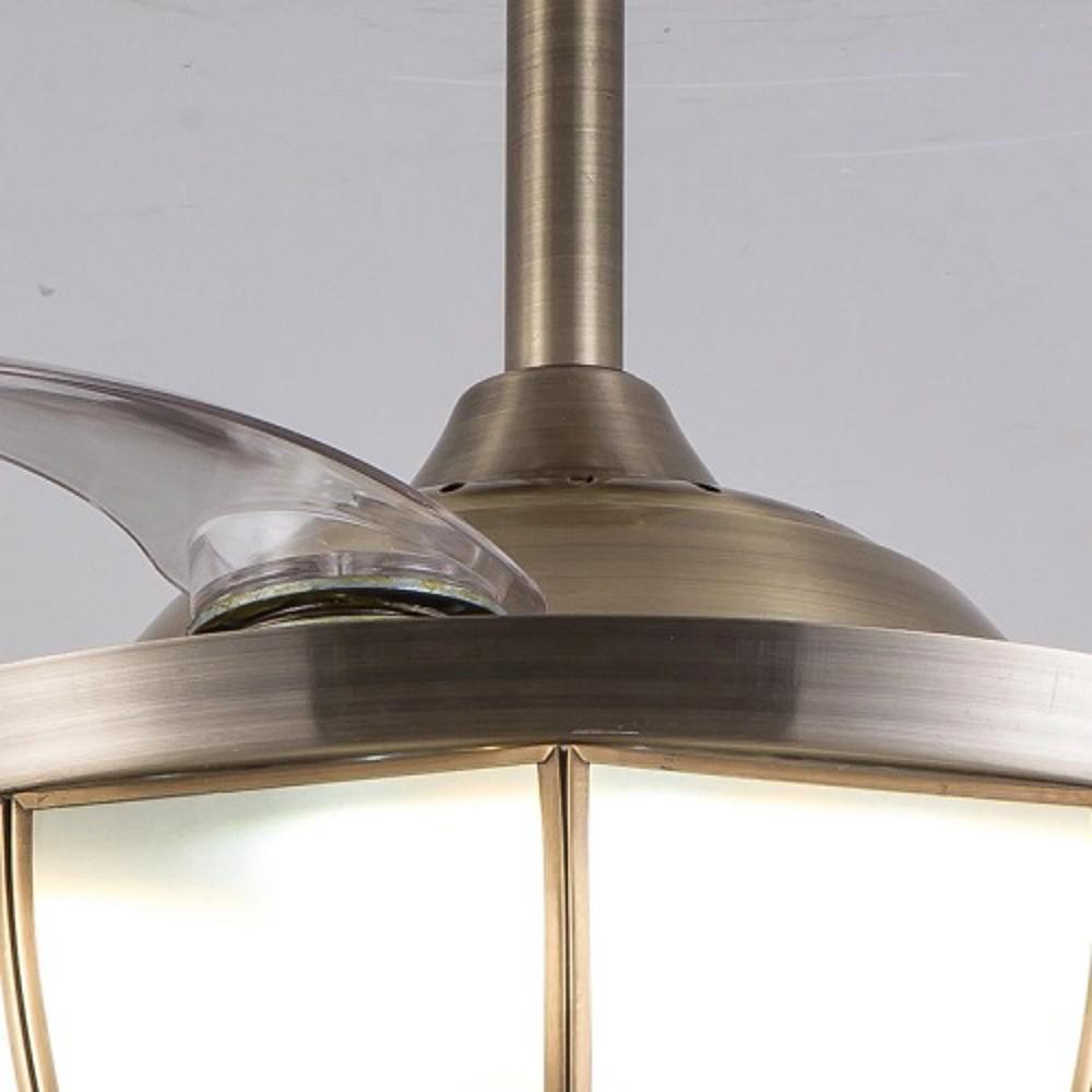 19'' LED 1-Light Single Design Ceiling Fan Copper Glass Classic Modern Style Vintage Style Artistic Style Ceiling Fan Lights