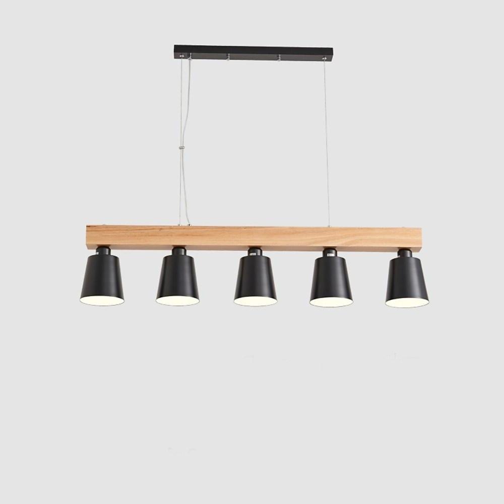 28'' LED 5-Light 3-Light Dimmable Single Design Pendant Light Nordic Style LED Metal Wood Bamboo Pendant Lights-dazuma