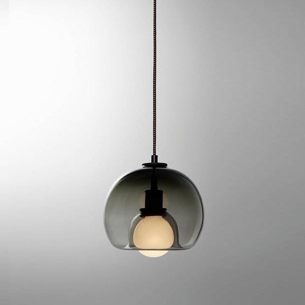 10'' LED Incandescent 1-Light Single Design Pendant Light Nordic Style Modern Glass Metal Island Lights